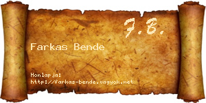 Farkas Bende névjegykártya