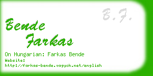 bende farkas business card